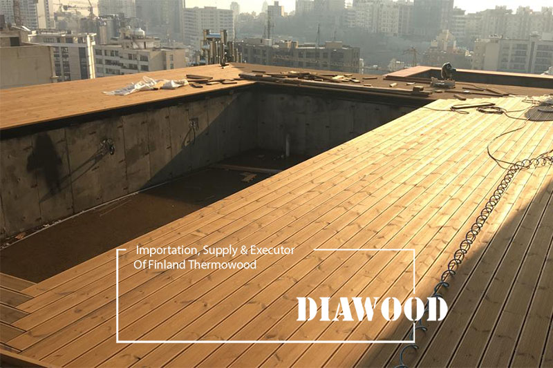 چوب ترموود دور استخر چوب ترموود کف decking thermowood
پارکت یا کفپوش چوبی ترمووود