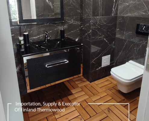 کفپوش چوب ترموود برای سرویس بهداشی THERMOWOOD TILE